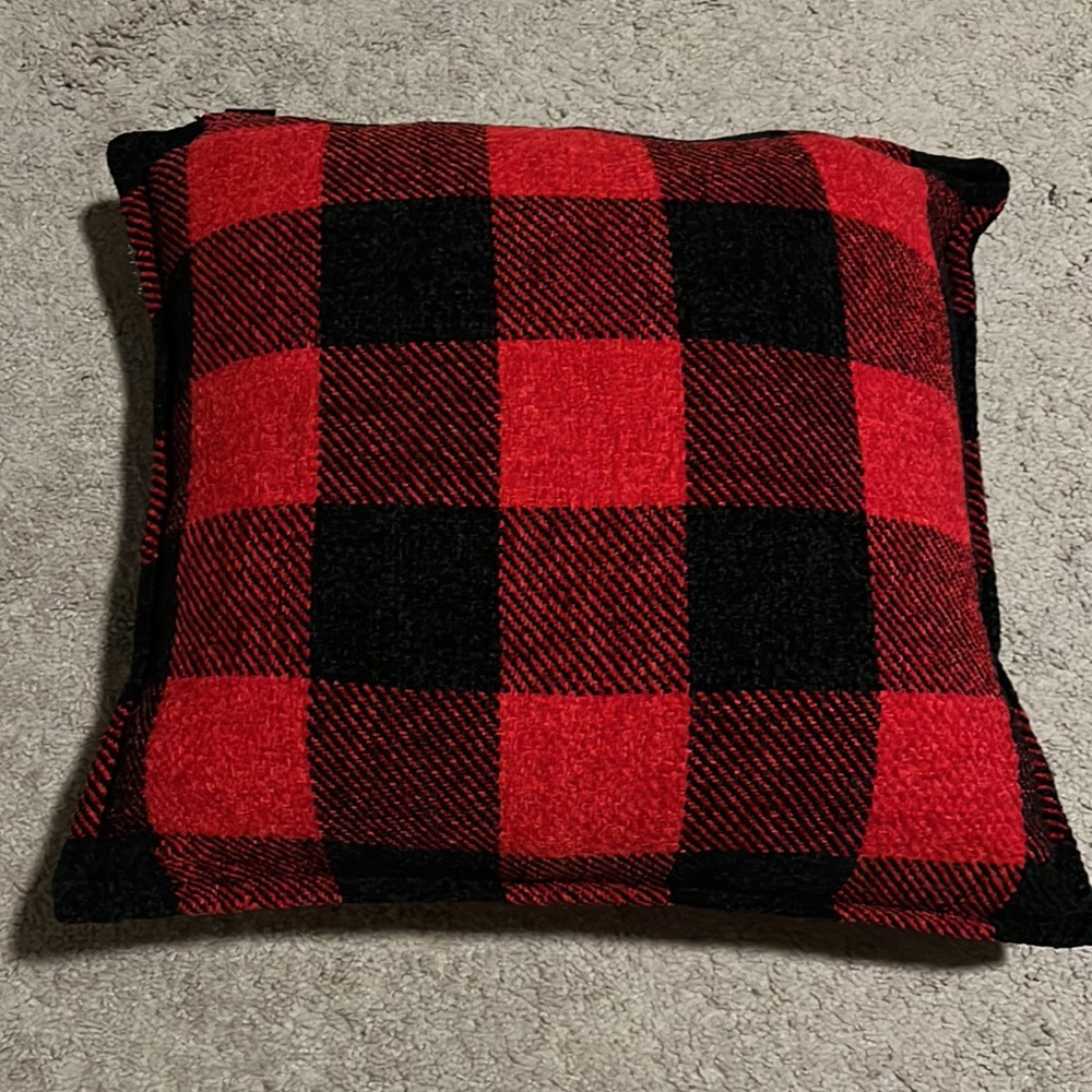 Sheffield Home Buffalo Plaid Check throw pillow new red black holiday
